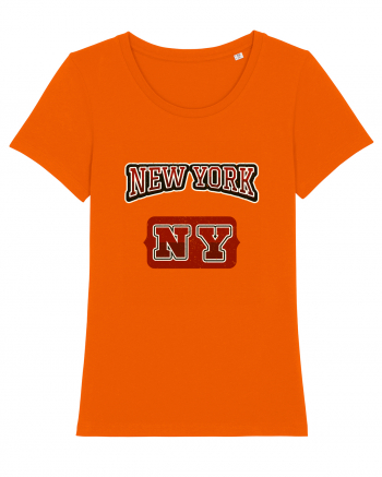 Retro Vintage New York College Jersey Bright Orange