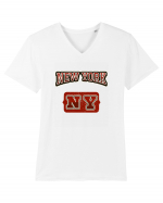 Retro Vintage New York College Jersey Tricou mânecă scurtă guler V Bărbat Presenter