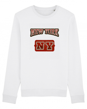 Retro Vintage New York College Jersey White