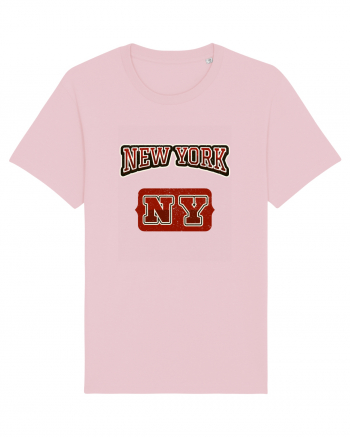 Retro Vintage New York College Jersey Cotton Pink