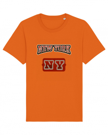 Retro Vintage New York College Jersey Bright Orange