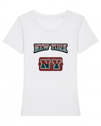 Retro Vintage New York College Jersey White