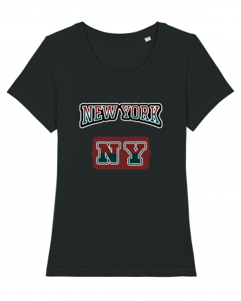 Retro Vintage New York College Jersey Black