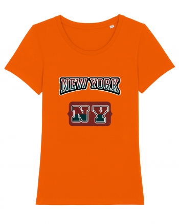 Retro Vintage New York College Jersey Bright Orange