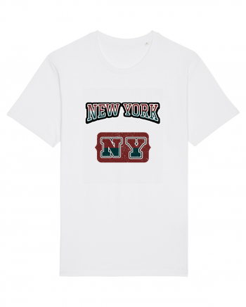 Retro Vintage New York College Jersey White