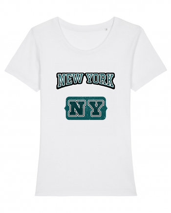 Retro Vintage New York College Jersey White