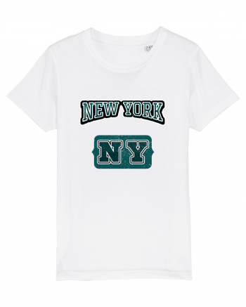 Retro Vintage New York College Jersey White