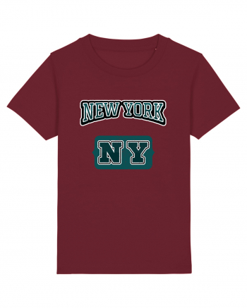 Retro Vintage New York College Jersey Burgundy