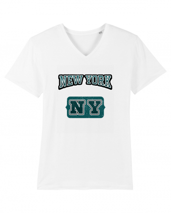 Retro Vintage New York College Jersey White