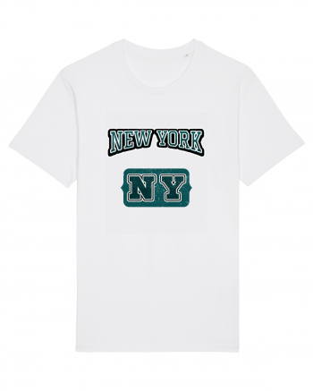 Retro Vintage New York College Jersey White