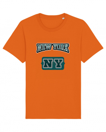 Retro Vintage New York College Jersey Bright Orange