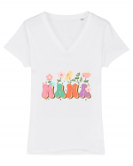 MAMA Retro Wild Flower Tricou mânecă scurtă guler V Damă Evoker