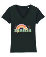 MAMA Retro Rainbow Tricou mânecă scurtă guler V Damă Evoker