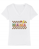 MAMA Retro Tricou mânecă scurtă guler V Damă Evoker