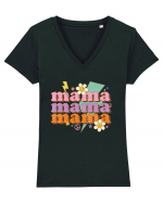 MAMA Peace Flower Tricou mânecă scurtă guler V Damă Evoker