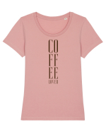 Coffee Lover ! Tricou mânecă scurtă guler larg fitted Damă Expresser