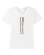 Coffee Lover ! Tricou mânecă scurtă guler V Bărbat Presenter