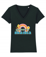 Groovy MAMA Tricou mânecă scurtă guler V Damă Evoker