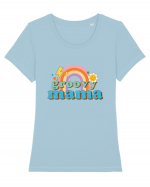 Groovy MAMA Tricou mânecă scurtă guler larg fitted Damă Expresser