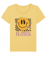 Mama Smiley Tricou mânecă scurtă guler larg fitted Damă Expresser