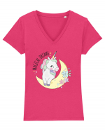 Magical Dreams Unicorn Tricou mânecă scurtă guler V Damă Evoker