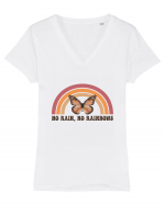 No Rain, No Rainbows Tricou mânecă scurtă guler V Damă Evoker