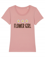 Flower Girl Tricou mânecă scurtă guler larg fitted Damă Expresser