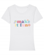 Make It Fun Tricou mânecă scurtă guler larg fitted Damă Expresser