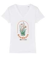 Kindness Matters  Tricou mânecă scurtă guler V Damă Evoker