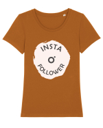 Insta Follower Tricou mânecă scurtă guler larg fitted Damă Expresser