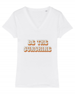 Be The Sunshine Retro Tricou mânecă scurtă guler V Damă Evoker