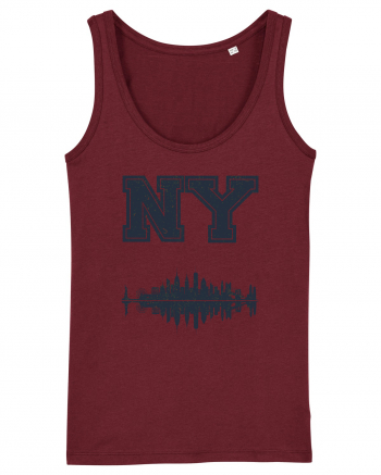 Retro Vintage New York College Jersey Burgundy