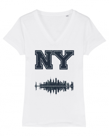 Retro Vintage New York College Jersey White