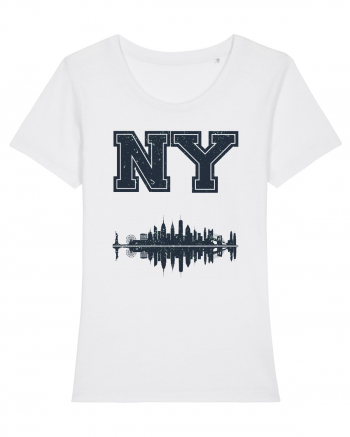 Retro Vintage New York College Jersey White