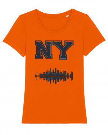 Retro Vintage New York College Jersey Bright Orange