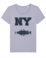 Retro Vintage New York College Jersey Tricou mânecă scurtă guler larg fitted Damă Expresser