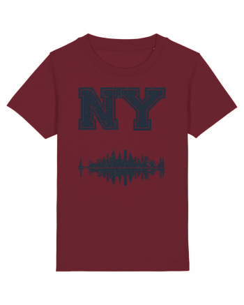 Retro Vintage New York College Jersey Burgundy