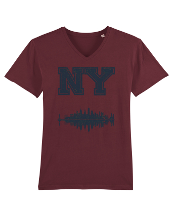 Retro Vintage New York College Jersey Burgundy