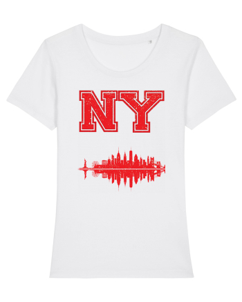 Retro Vintage New York College Jersey White