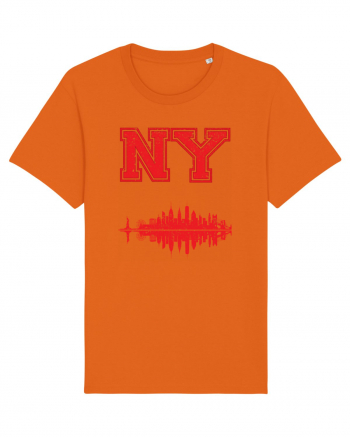 Retro Vintage New York College Jersey Bright Orange