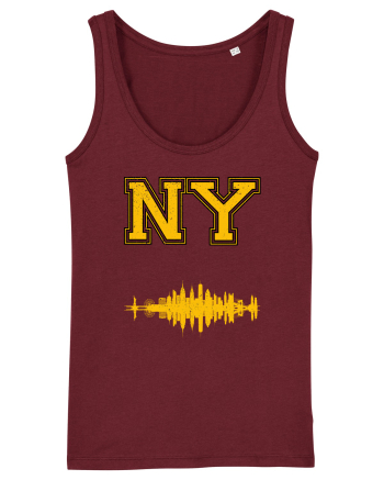 Retro Vintage New York College Jersey Burgundy