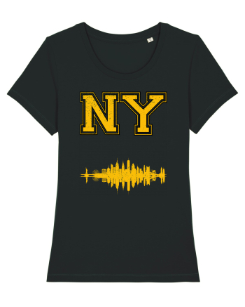 Retro Vintage New York College Jersey Black