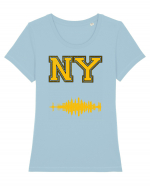 Retro Vintage New York College Jersey Tricou mânecă scurtă guler larg fitted Damă Expresser