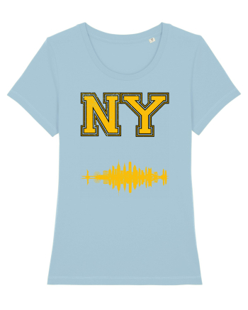 Retro Vintage New York College Jersey Sky Blue