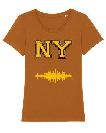 Retro Vintage New York College Jersey Roasted Orange
