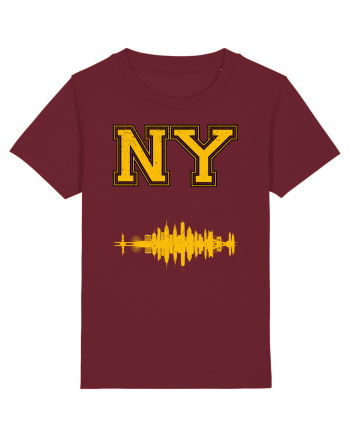 Retro Vintage New York College Jersey Burgundy