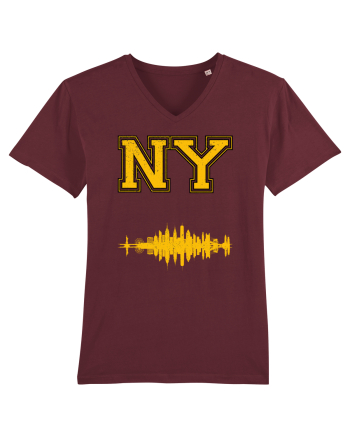 Retro Vintage New York College Jersey Burgundy