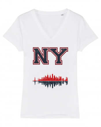 Retro Vintage New York College Jersey White