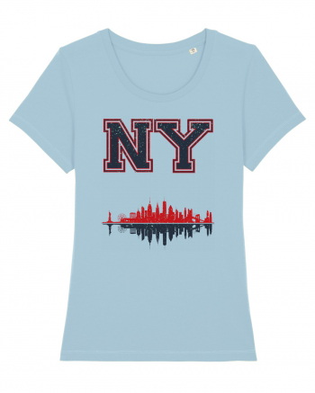 Retro Vintage New York College Jersey Sky Blue