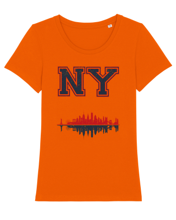 Retro Vintage New York College Jersey Bright Orange